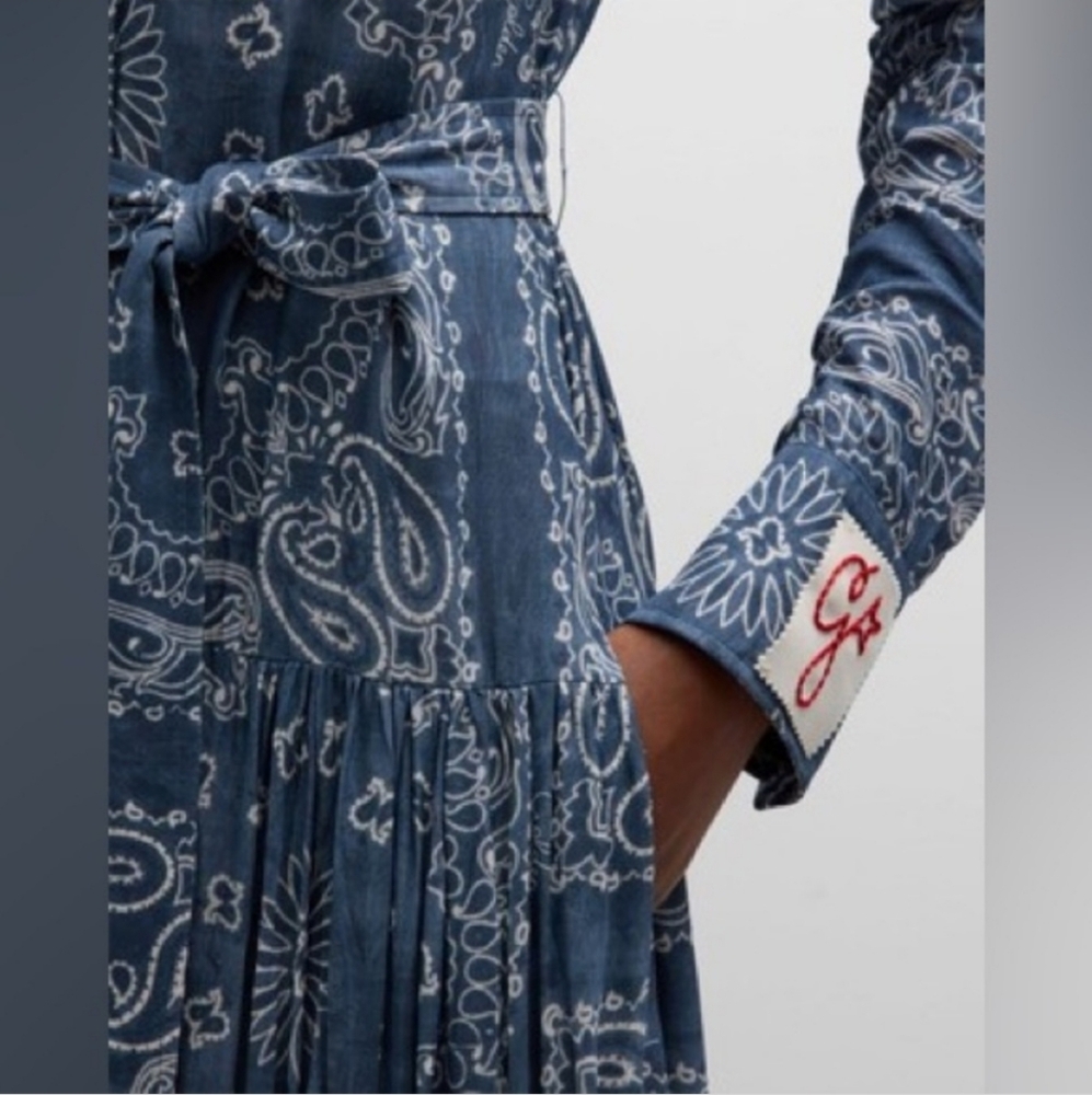 Golden Goose Paisley Bandana Print Long-Sleeve Maxi Dress - Picture 2 of 11